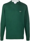 Lacoste Man Sweater Dark Green Size 5 Wool