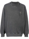 Carhartt Logo-patch Crew-neck Sweatshirt In Black