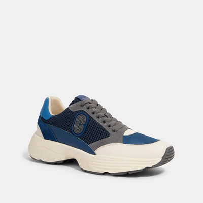 Coach Men's C152 Tech Runner With Patch, Size: 12 In Admiral Industrial Grey Multi