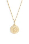 Bracha Initial Medallion Pendant Necklace In Gold - K