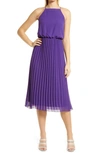Sam Edelman Sleeveless Pleated Midi Dress In Purple