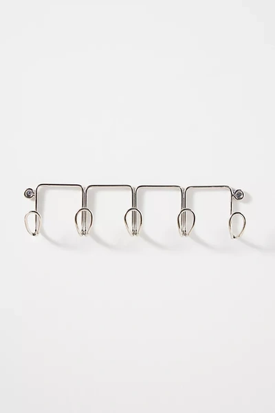 Anthropologie Chambliss Hook Rack In Silver