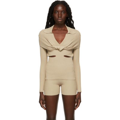 Jacquemus Beige 'la Maille Asco' Sweater In 130 Light Beige
