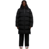 Off-white Down-feather Mid-length Coat In Black/white