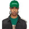Palm Angels Embroidered Logo Cap In Green