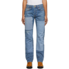 B SIDES BLUE MARCEL RELAXED STRAIGHT PATCHWORK NO. 3 JEANS