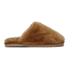 MOU BROWN CLOSED TOE SHEEPSKIN SLIPPERS