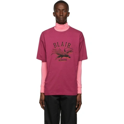 Raf Simons Blair Nebraska Graphic-print Cotton-jersey T-shirt In Pink