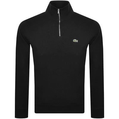 Lacoste Half Zip Funnel Neck Sweatshirt In Black