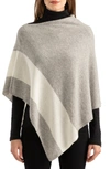 Sofia Cashmere Striped Cashmere Poncho In 050lgry