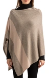 Sofia Cashmere Striped Cashmere Poncho In 262beig