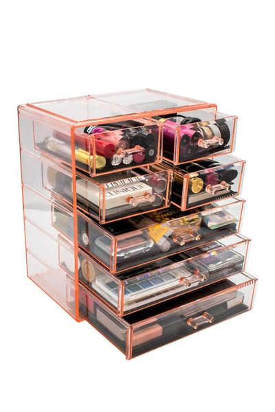 Sorbus Pink Makeup &  Jewelry Storage Case Display