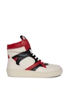 HUMAN RECREATIONAL SERVICES MONGOOSE HIGH-TOP SNEAKER BONE WHITE BLACK AND RED