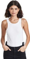 Mother The Chin Ups Stretch Cotton Tank In White