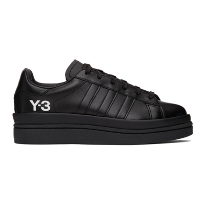 Y-3 Hicho Low-top Leather Sneakers In Black