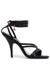 Patrizia Pepe Leather 110mm Sandals In Schwarz