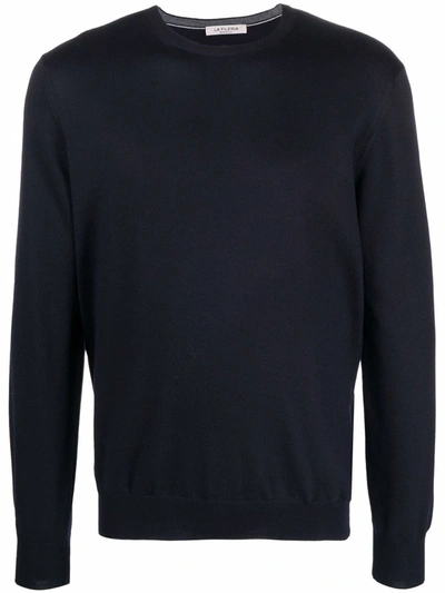 Fileria Crew Neck Knitted Jumper In Blue