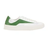 By Far 30mm Rodina Leather & Mesh Sneakers In White And Forest