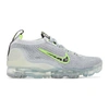 Nike Grey & Green Air Vapormax 2021 Flyknit Sneakers In Wolf Grey/black/white/volt