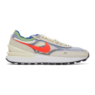 Nike Waffle One Sneakers In Multicolor Leather In White