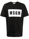 Msgm Logo Box T-shirt In Black
