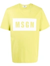 Msgm Box Logo-print Short-sleeve T-shirt In Green