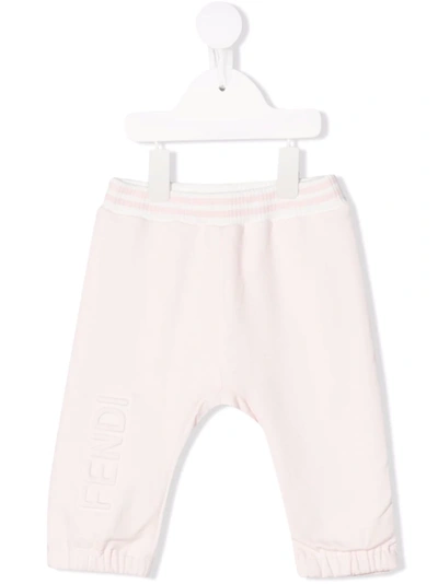 Fendi Babies' Logo印花运动裤 In Pink