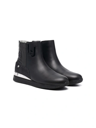 Liu •jo Kids' Connie Wedge Ankle Boots In Black