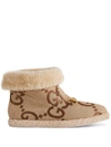 Gucci 10mm Fria Canvas Logo Snow Boots In Neutrals