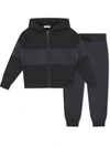 Moncler Colour-block Logo Tracksuit Set In Black