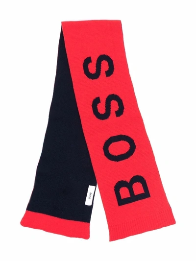 Bosswear Kids' Logo Embroidered Scarf In Red