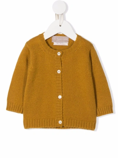 La Stupenderia Babies' Button-down Cashmere Cardigan In Marrone