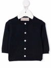 La Stupenderia Button-up Merino Cardigan In Blue