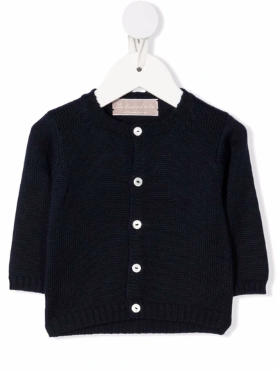 La Stupenderia Babies' Button-up Merino Cardigan In Blue