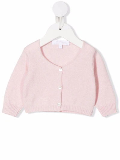 Mariella Ferrari Babies' Merino-cashmere Cardigan In Pink