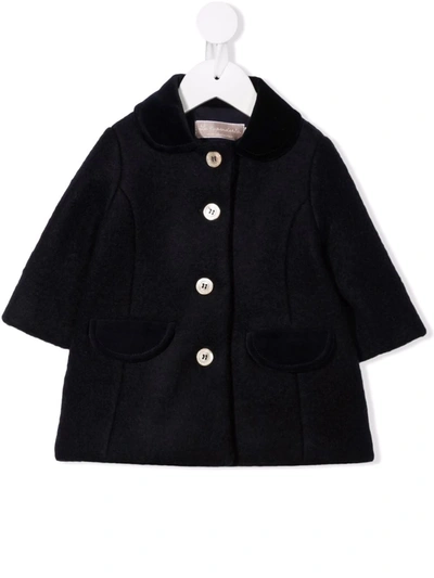 La Stupenderia Babies' Button-up Wool-blend Coat In Blue