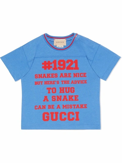 Gucci Babies' Snakes Are Nice T-shirt In Blue