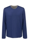 Sease Round Reve - Wool And Cotton Double Faced Sweater In Bluette