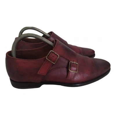 Pre-owned Burberry Leather Lace Ups In Burgundy