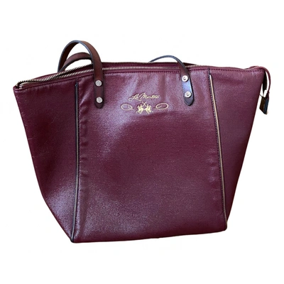 Pre-owned La Martina Leather Handbag In Burgundy