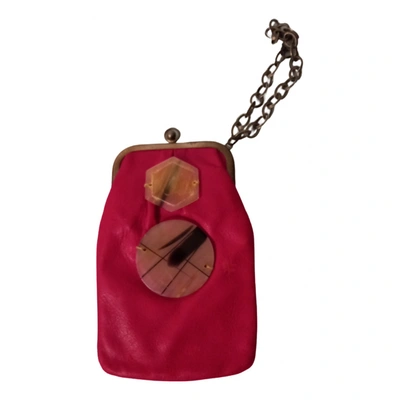 Pre-owned Marni Leather Clutch Bag In Red