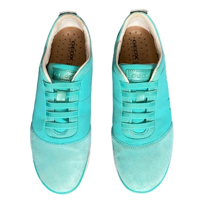 Pre-owned Geox Leather Trainers In Blue