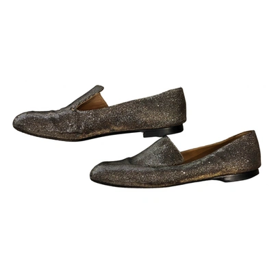 Pre-owned Robert Clergerie Glitter Flats In Silver