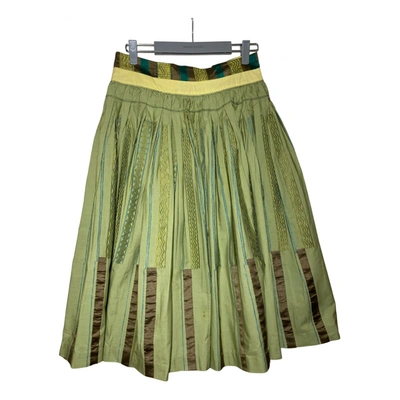 Pre-owned Dries Van Noten Mid-length Skirt In Green