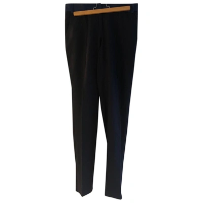 Pre-owned Maje Straight Pants In Navy