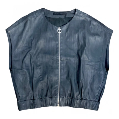 Pre-owned Fabiana Filippi Leather Short Vest In Blue