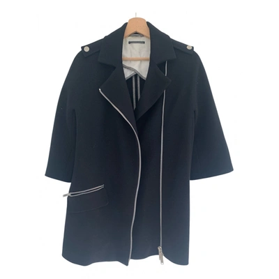 Pre-owned Paolo Pecora Wool Coat In Black