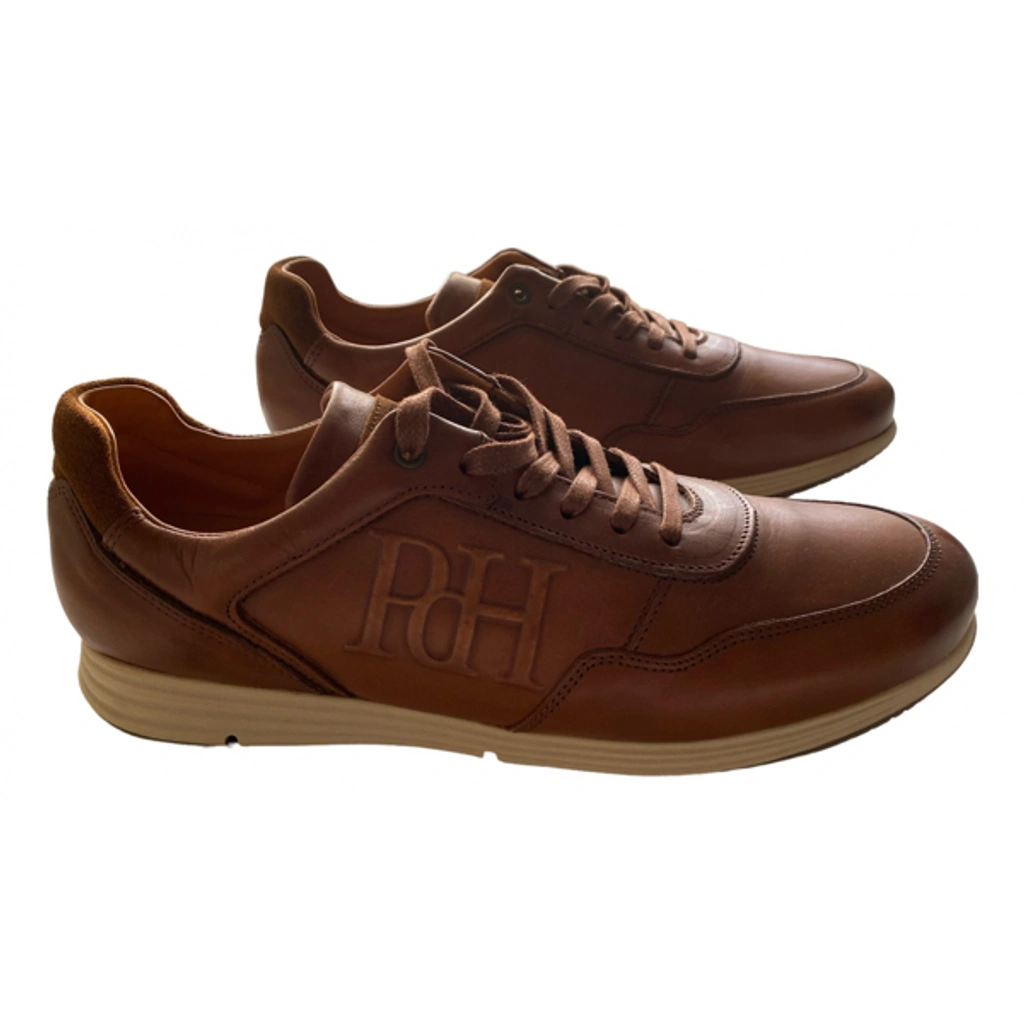 Pre-owned Pedro Del Hierro Leather Low Trainers In Brown  display picture 1