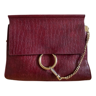 Pre-owned Chloé Faye Leather Bag In Red