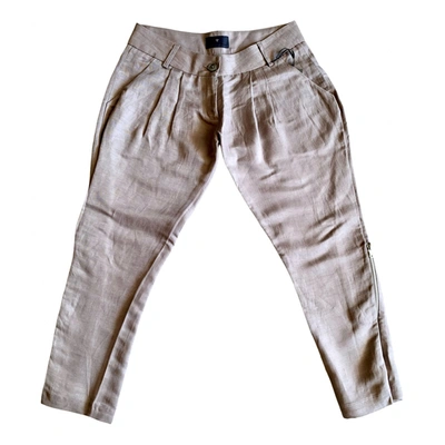 Pre-owned Stelios Koudounaris Linen Trousers In Metallic